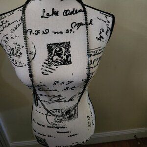 Black Rhinestone Chain Belt With Tassel